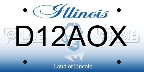 D12AOX Illinois License Plate