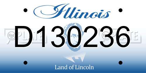 D130236 Illinois License Plate