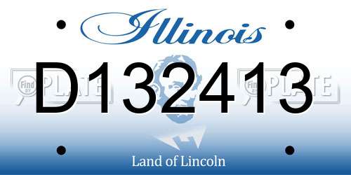 D132413 Illinois License Plate