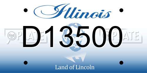 D13500 Illinois License Plate