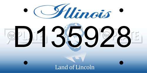 D135928 Illinois License Plate