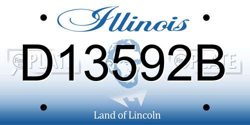 D13592B Illinois License Plate