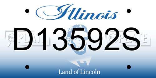 D13592S Illinois License Plate