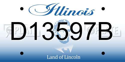 D13597B Illinois License Plate