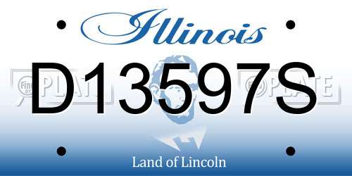 D13597S Illinois License Plate