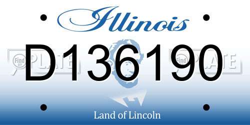 D136190 Illinois License Plate