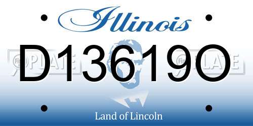 D13619O Illinois License Plate