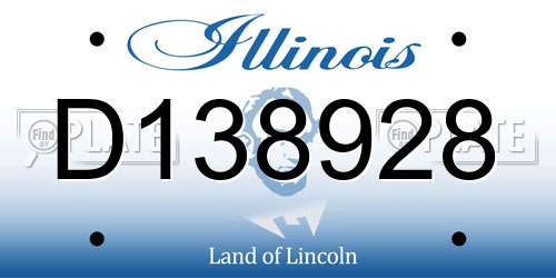 D138928 Illinois License Plate