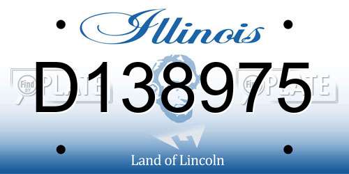D138975 Illinois License Plate