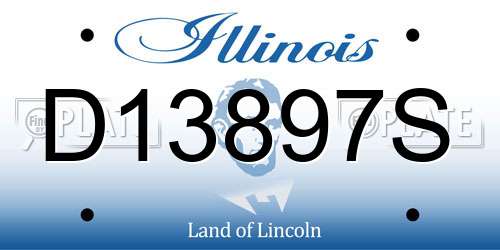 D13897S Illinois License Plate