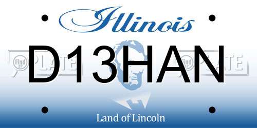 D13HAN Illinois License Plate