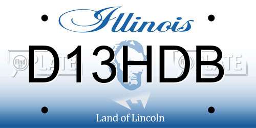 D13HDB Illinois License Plate