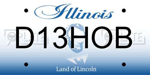 D13HOB Illinois License Plate