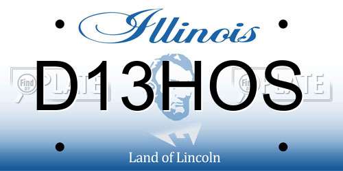 D13HOS Illinois License Plate