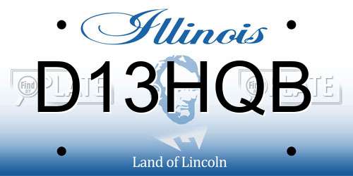 D13HQB Illinois License Plate