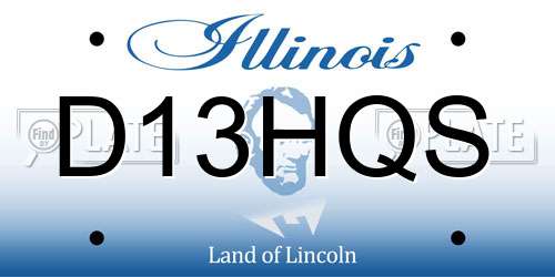 D13HQS Illinois License Plate