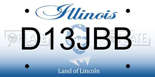 D13JBB Illinois License Plate