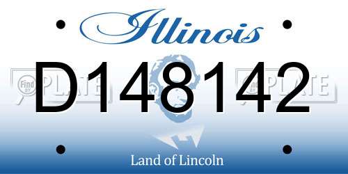 D148142 Illinois License Plate