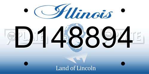 D148894 Illinois License Plate