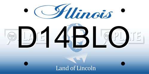 D14BLO Illinois License Plate