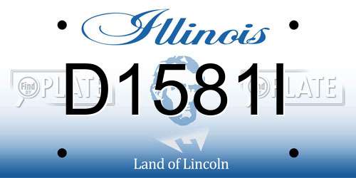 D1581I Illinois License Plate