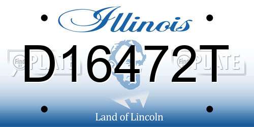 D16472T Illinois License Plate