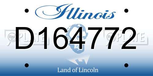 D164772 Illinois License Plate