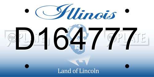 D164777 Illinois License Plate