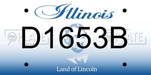 D1653B Illinois License Plate