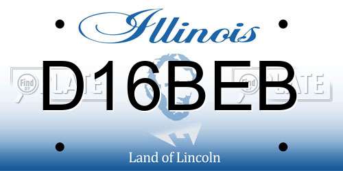D16BEB Illinois License Plate