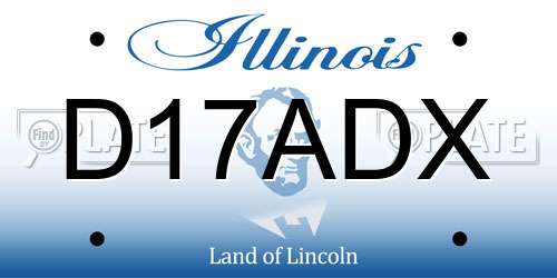 D17ADX Illinois License Plate