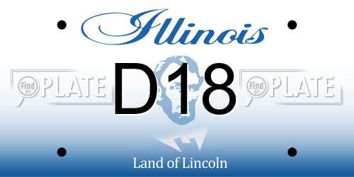 D18 Illinois License Plate