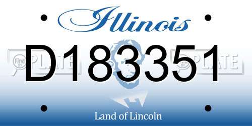 D183351 Illinois License Plate