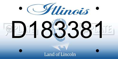 D183381 Illinois License Plate