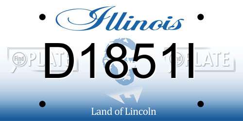 D1851I Illinois License Plate