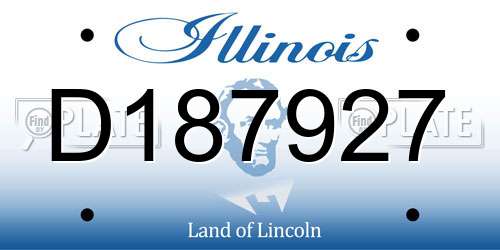 D187927 Illinois License Plate