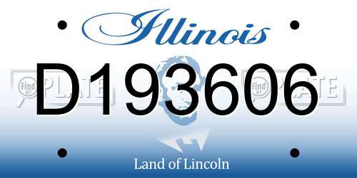 D193606 Illinois License Plate
