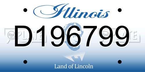 D196799 Illinois License Plate