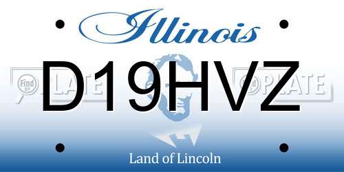 D19HVZ Illinois License Plate