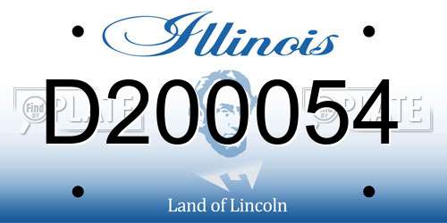 D200054 Illinois License Plate