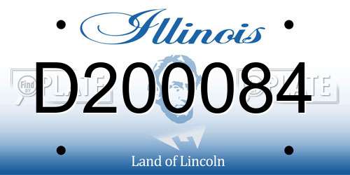 D200084 Illinois License Plate