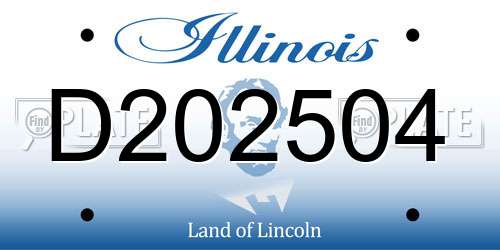 D202504 Illinois License Plate
