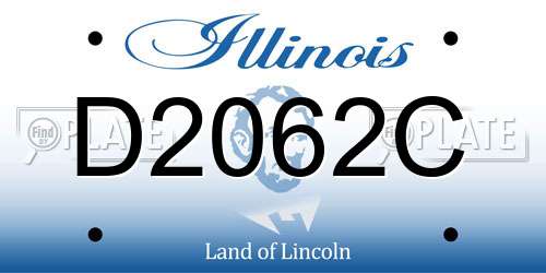 D2062C Illinois License Plate