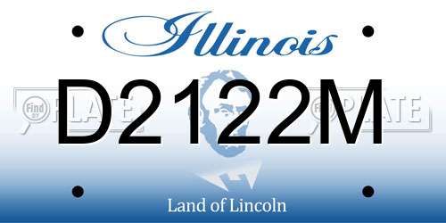 D2122M Illinois License Plate