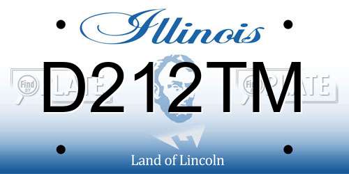 D212TM Illinois License Plate