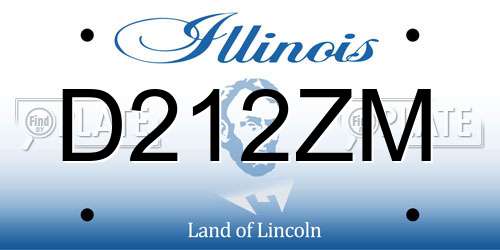 D212ZM Illinois License Plate