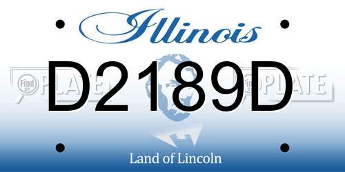 D2189D Illinois License Plate