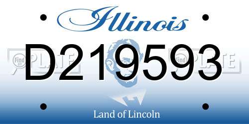 D219593 Illinois License Plate