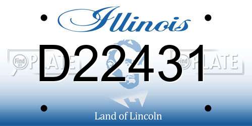 D22431 Illinois License Plate