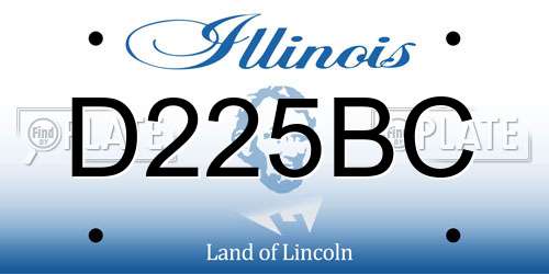 D225BC Illinois License Plate